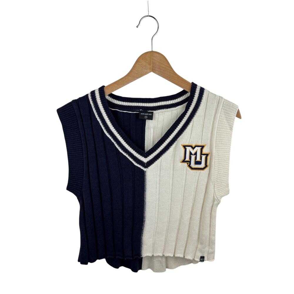 NWT Hype & Vice Marquette Cropped Sweater Vest